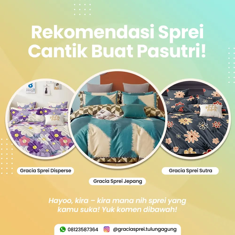 <p>Rekomendasi sprei cantik buat pasurti dari berb